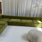 Bespoke Large Olive Velvet Modular Sofa Set