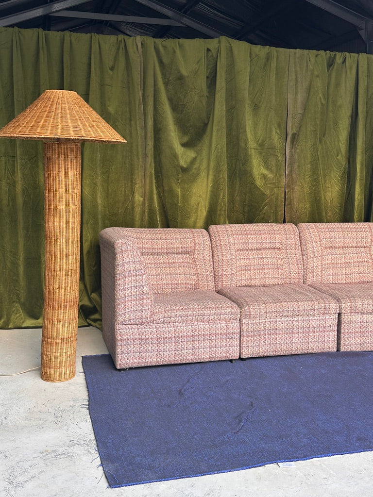 Vintage Pink Tweed Midcentury Modular Sofa, 60’s