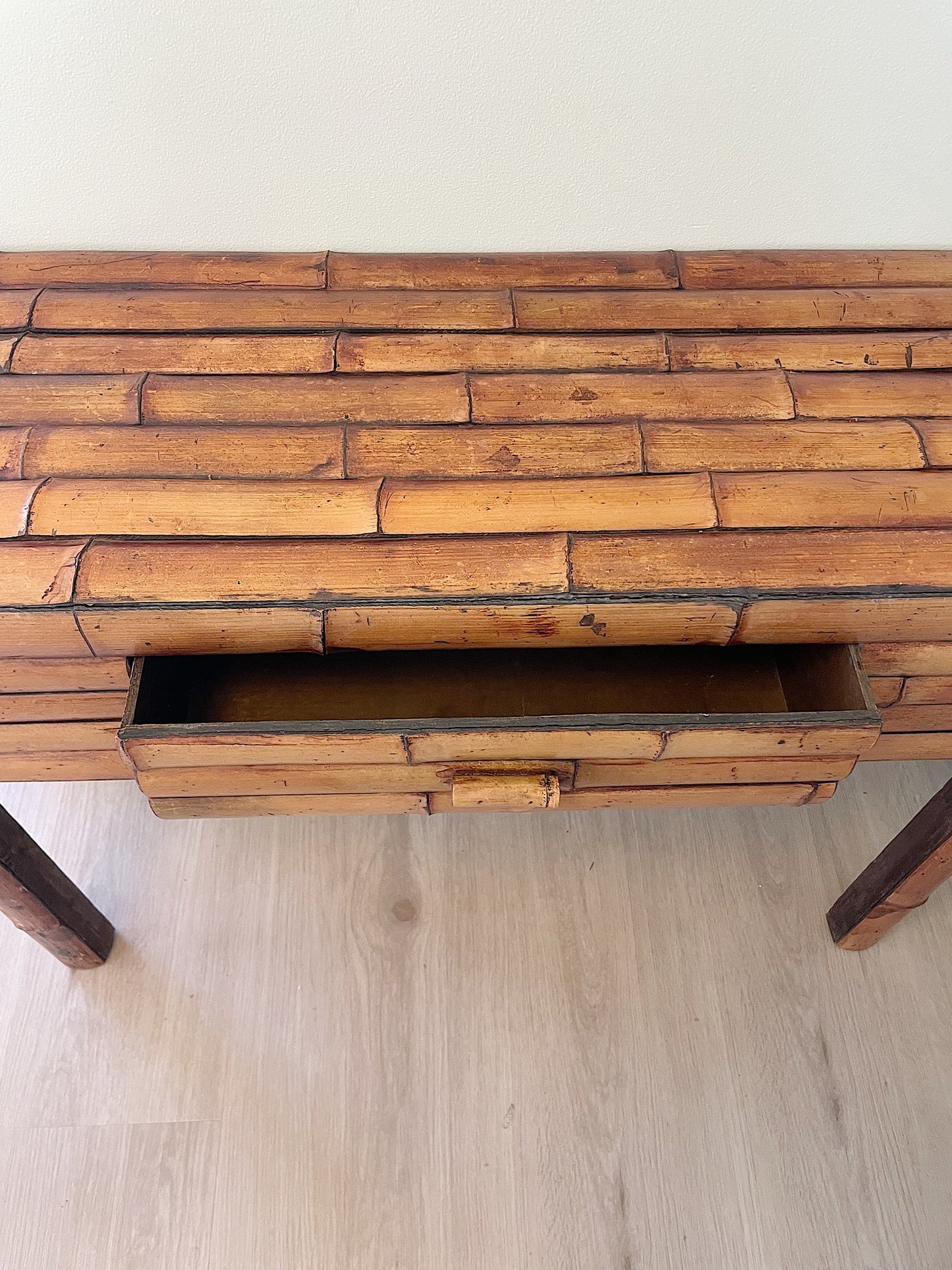 Vintage Bamboo Console Table