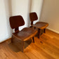 - Set of Two Herman Miller Eames LCW Walnut Lounge Chairs
