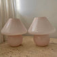 Large Pink Vintage Murano Mushroom Lamp - Pair