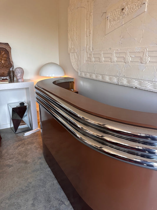 Vintage Custom Space Age Chrome Bar / Counter