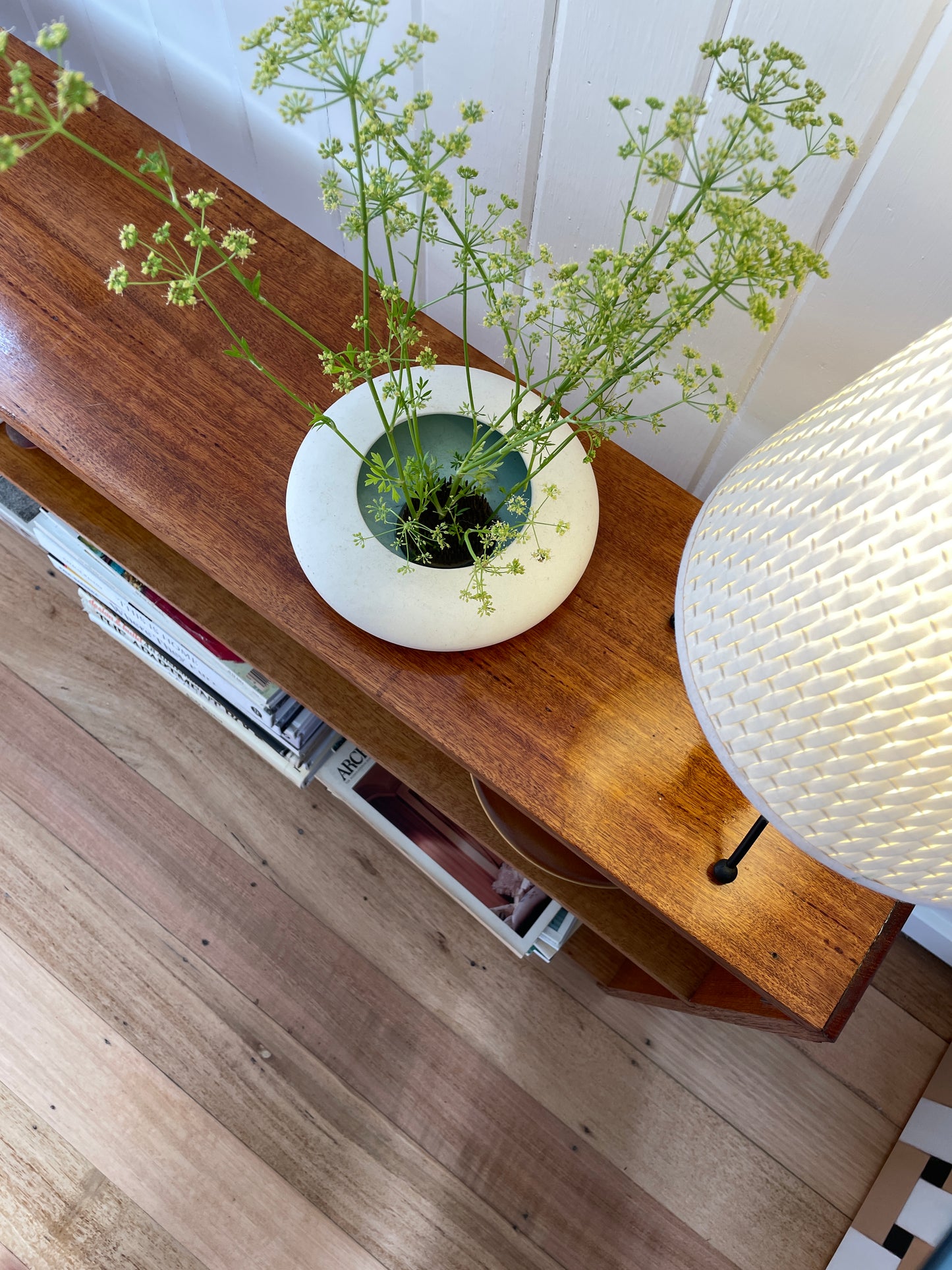Vintage timber book shelf