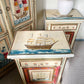 Hand-Painted Indian Nautical Cupboard & Bedside Set