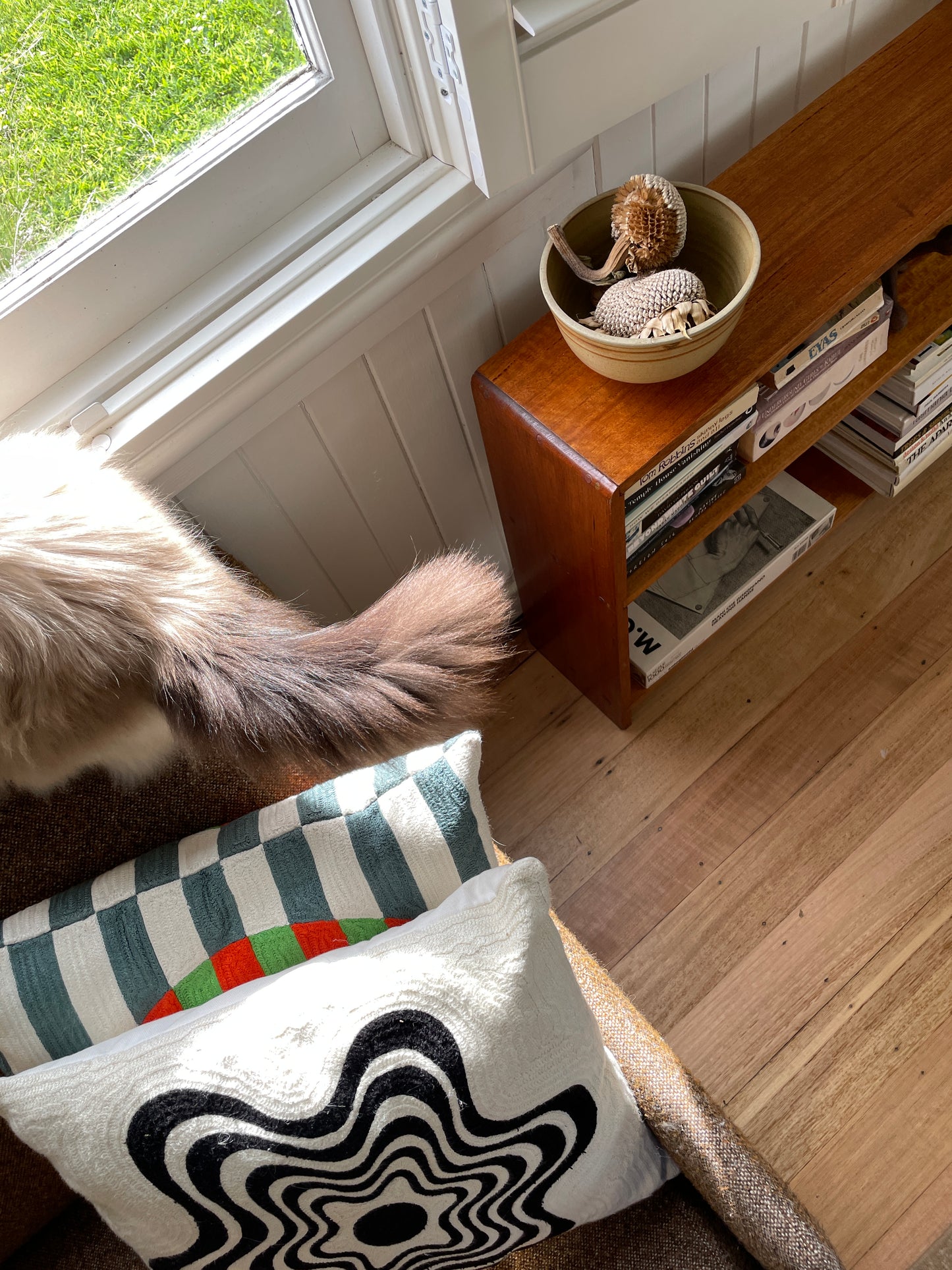 Vintage timber book shelf