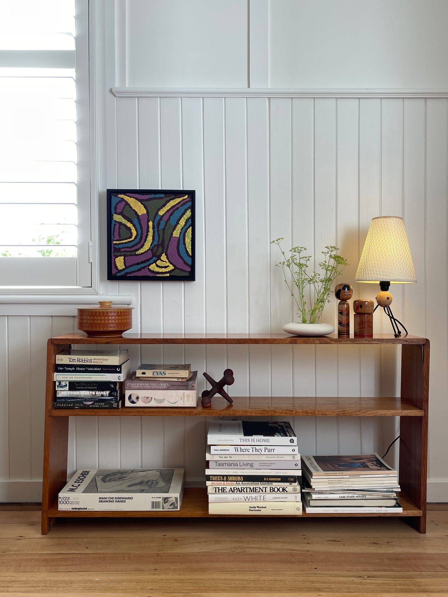 Vintage timber book shelf