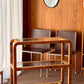 Vintage Glass and Wicker Console Table