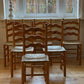 Set of Six Vintage Pine Dining Chairs