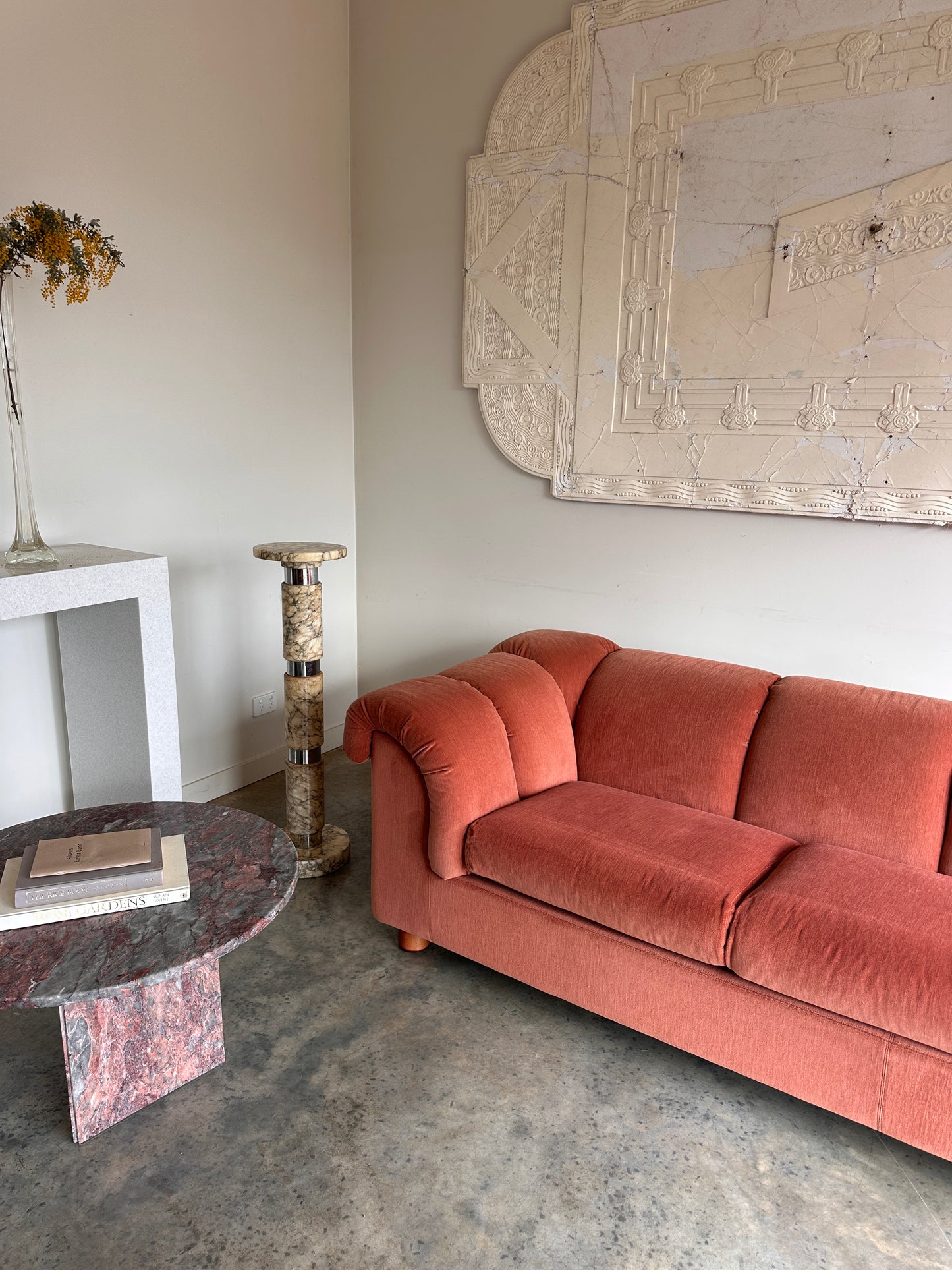 Vintage Dusty Pink Custom Made Sofas, 80's