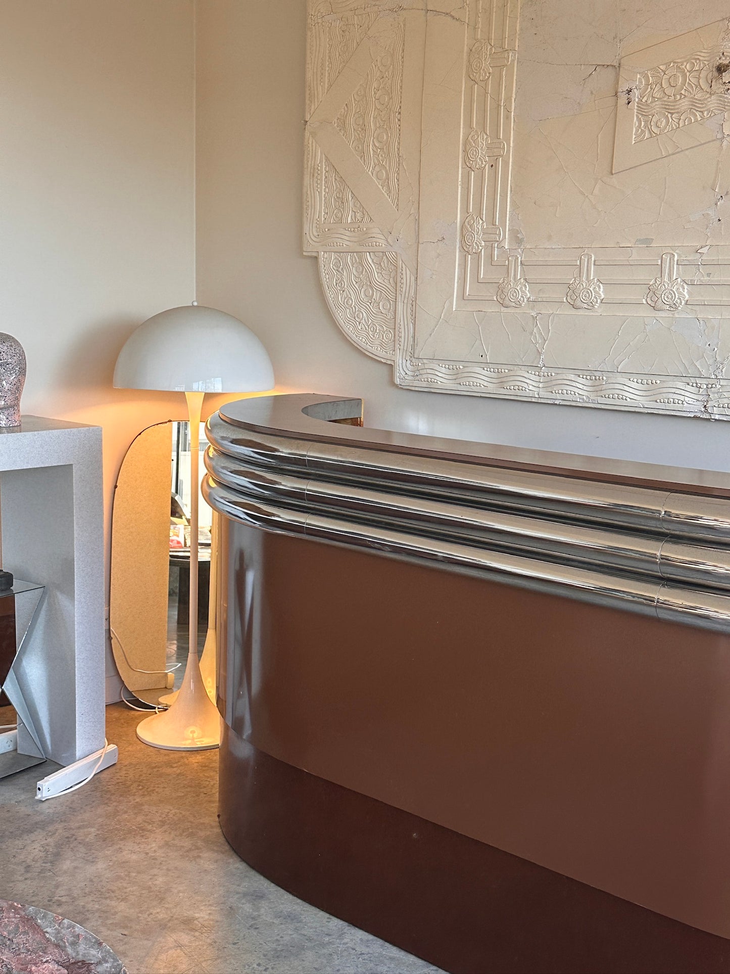 Vintage Custom Space Age Chrome Bar / Counter
