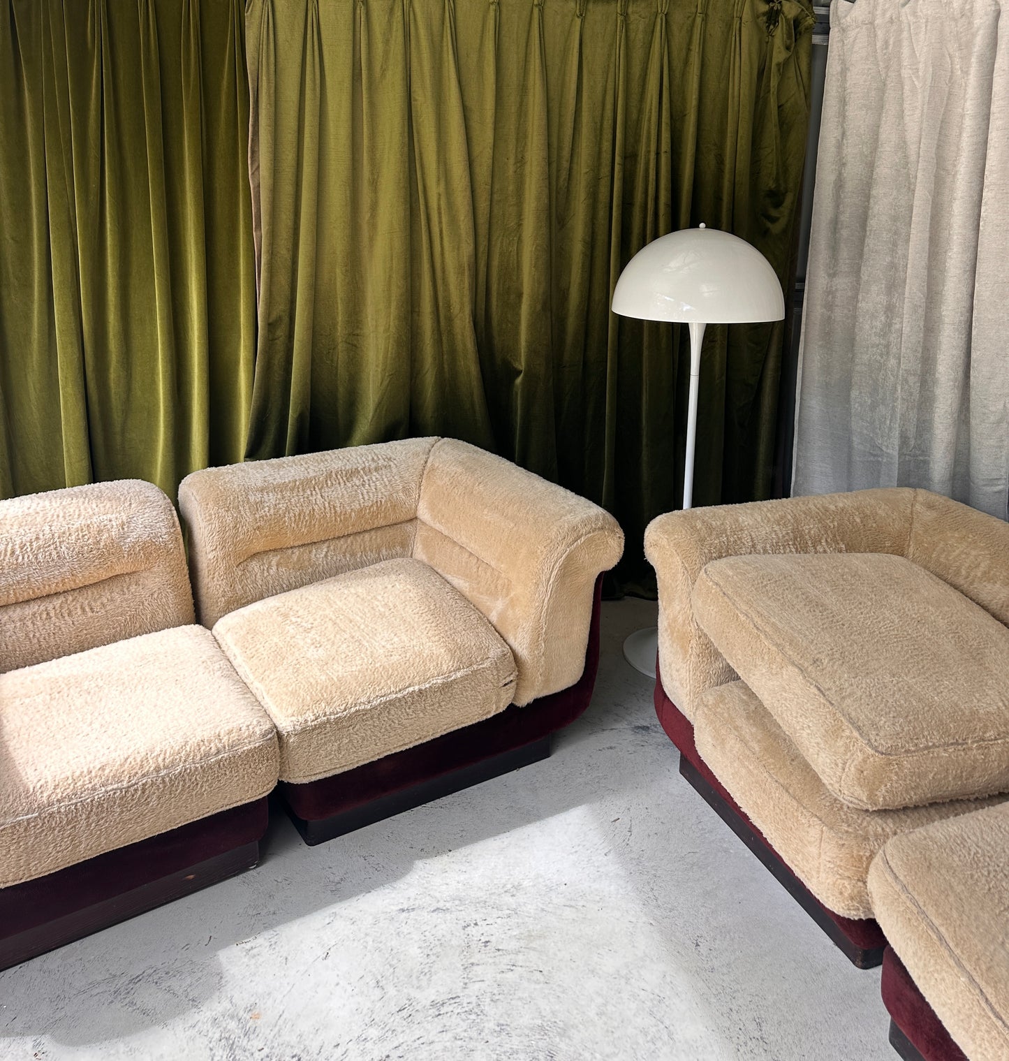 Vintage 8 Piece Fluffy Vanderoza Modular Sofa, 70’s