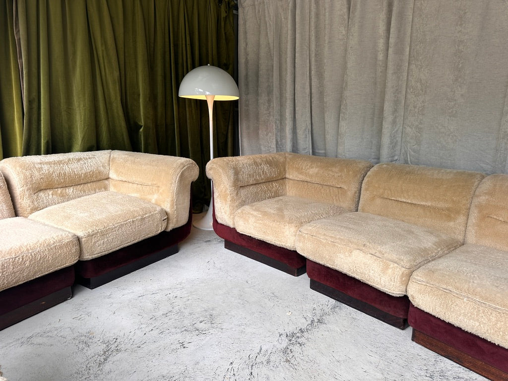 Vintage 8 Piece Fluffy Vanderoza Modular Sofa, 70’s