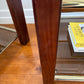 Pair of vintage timber and brass side tables