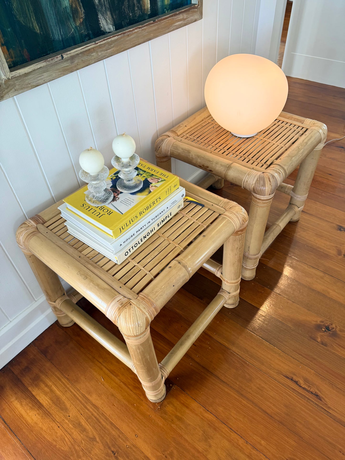 Pair of Bamboo Side Tables