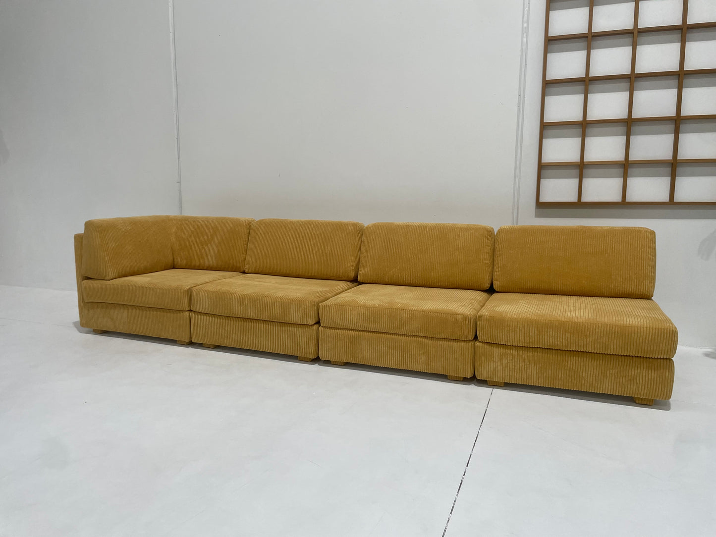 Yellow Corduroy Modular Sofa