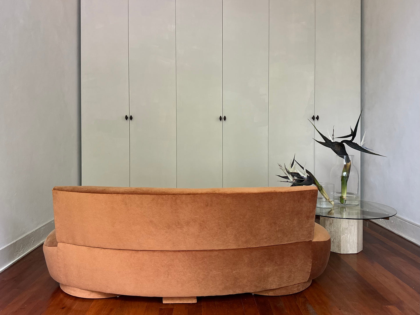 Terracotta Velvet Sofa