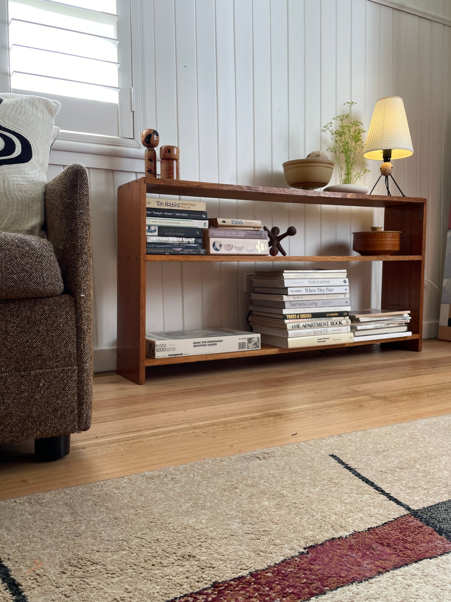 Vintage timber book shelf