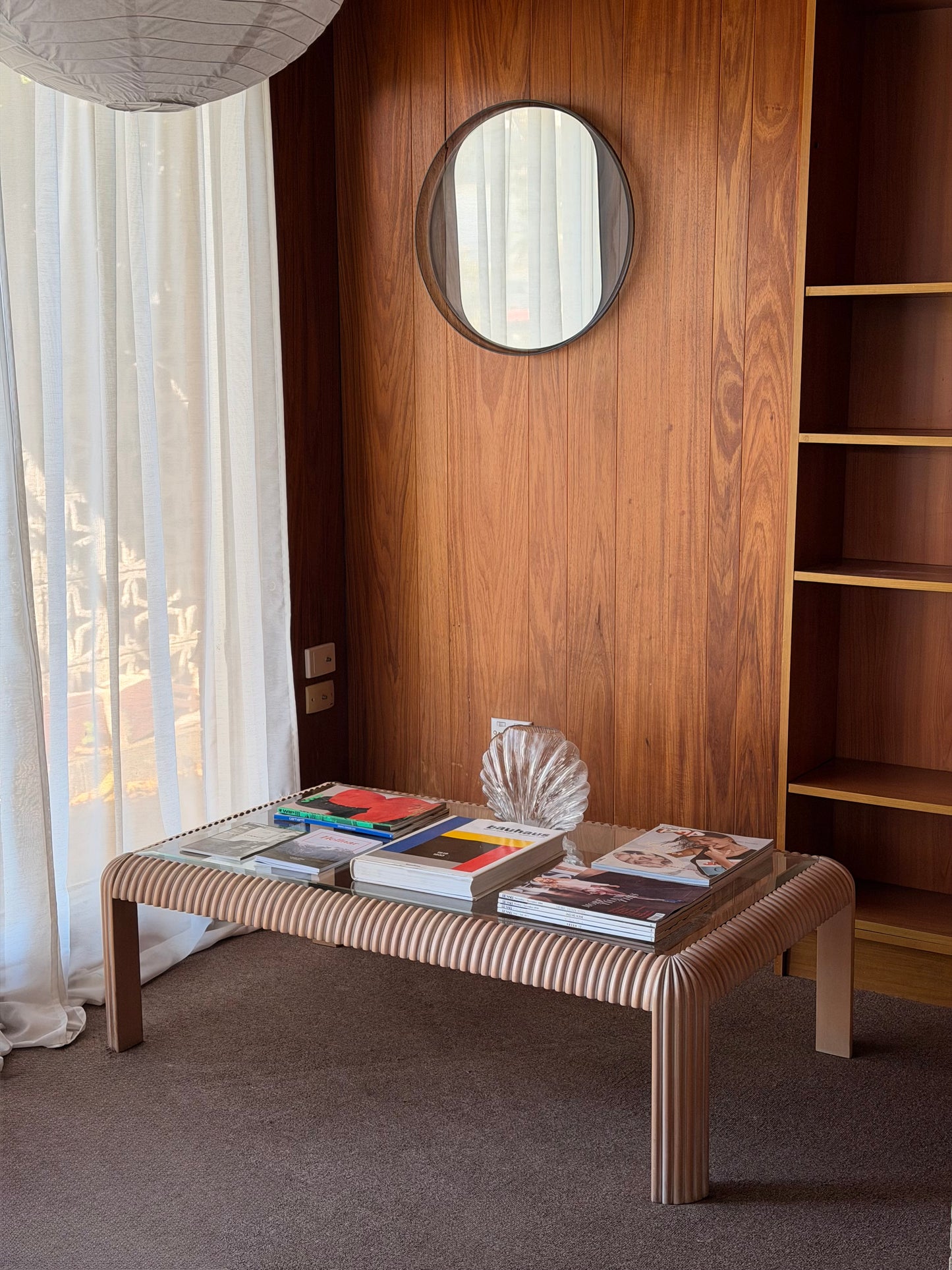 1970s Reed & Glass Coffee Table