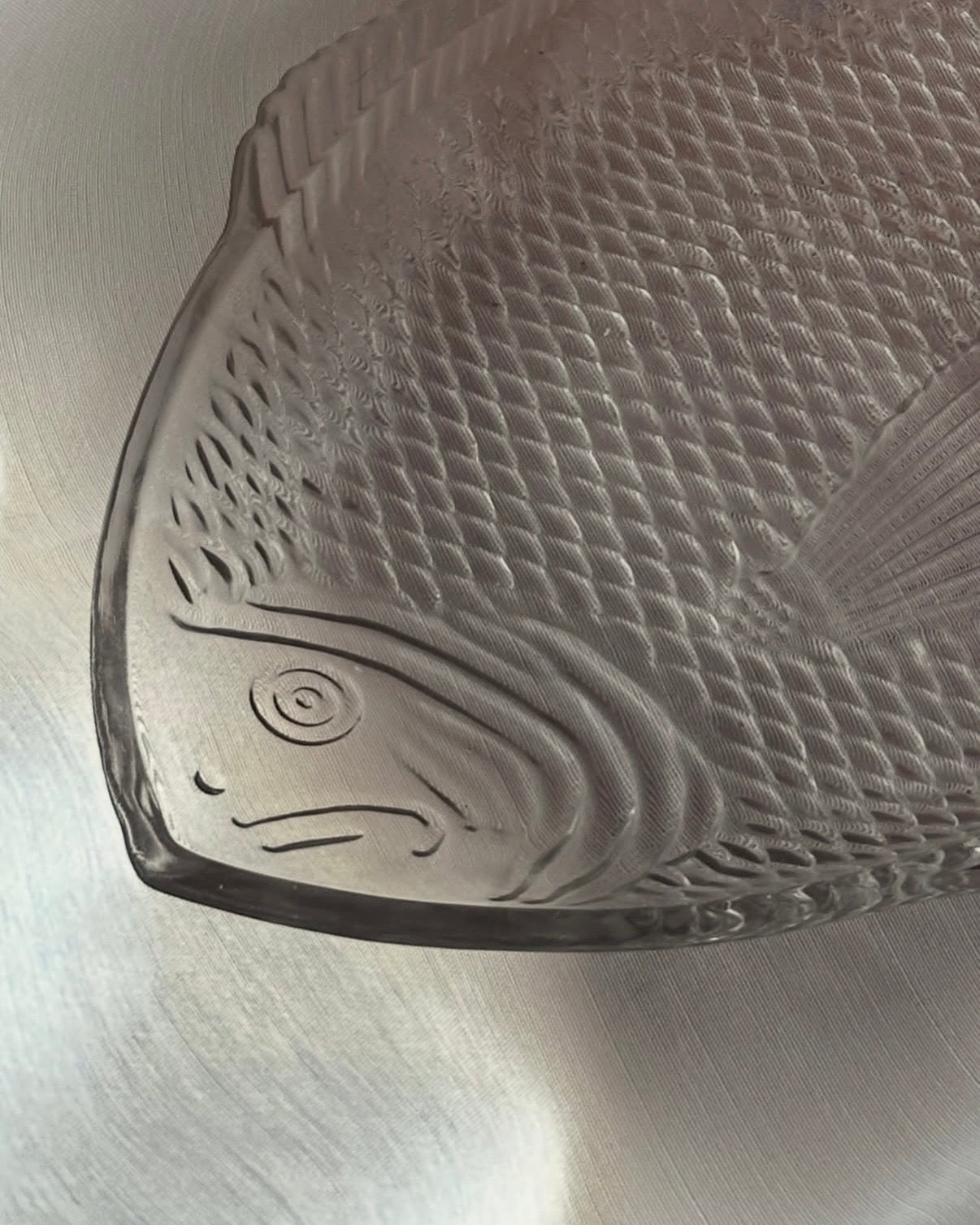 Vintage USA Pressed Glass Fish Serving Plate