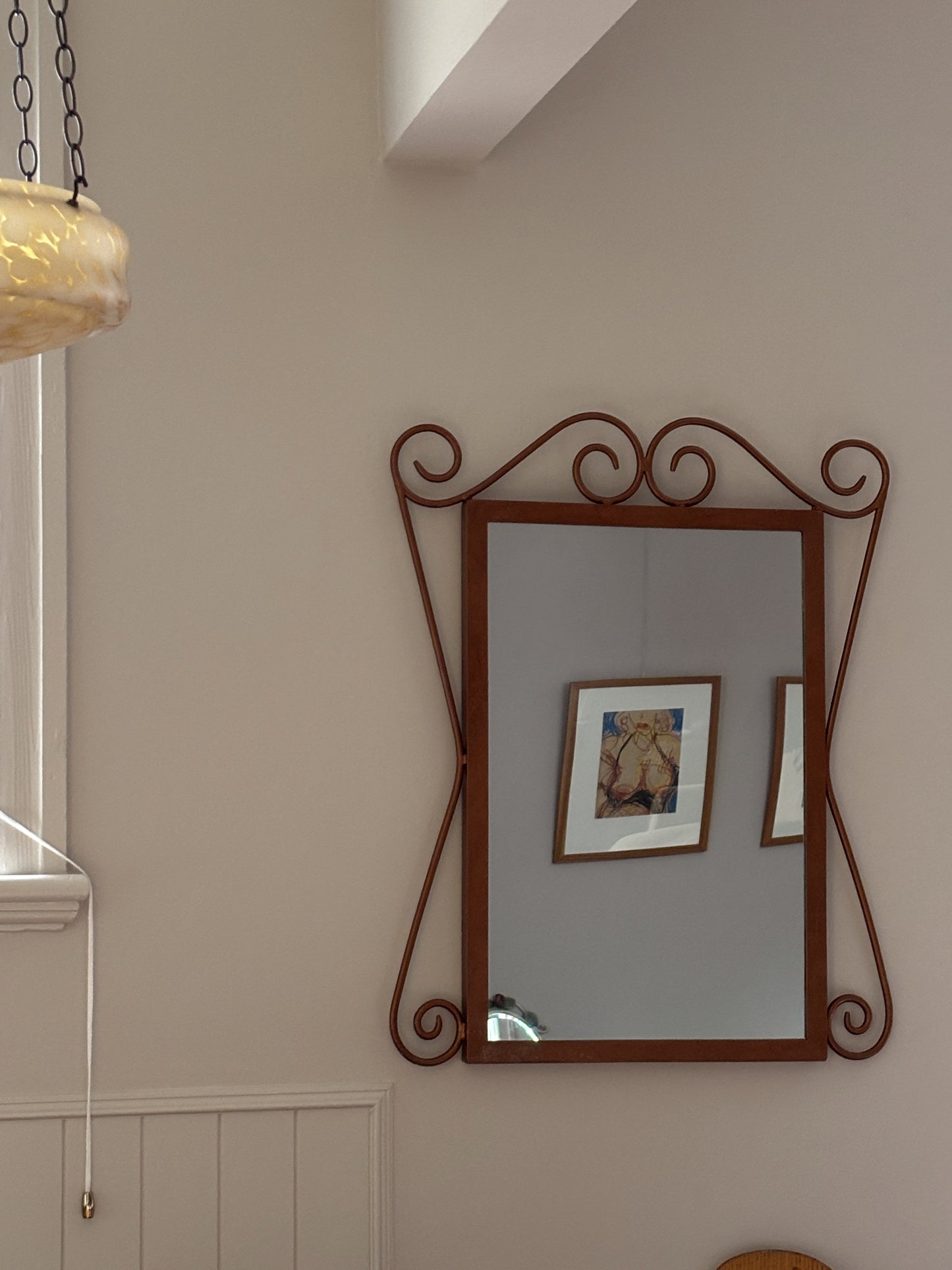 Large Vintage Wrought Iron Mirror