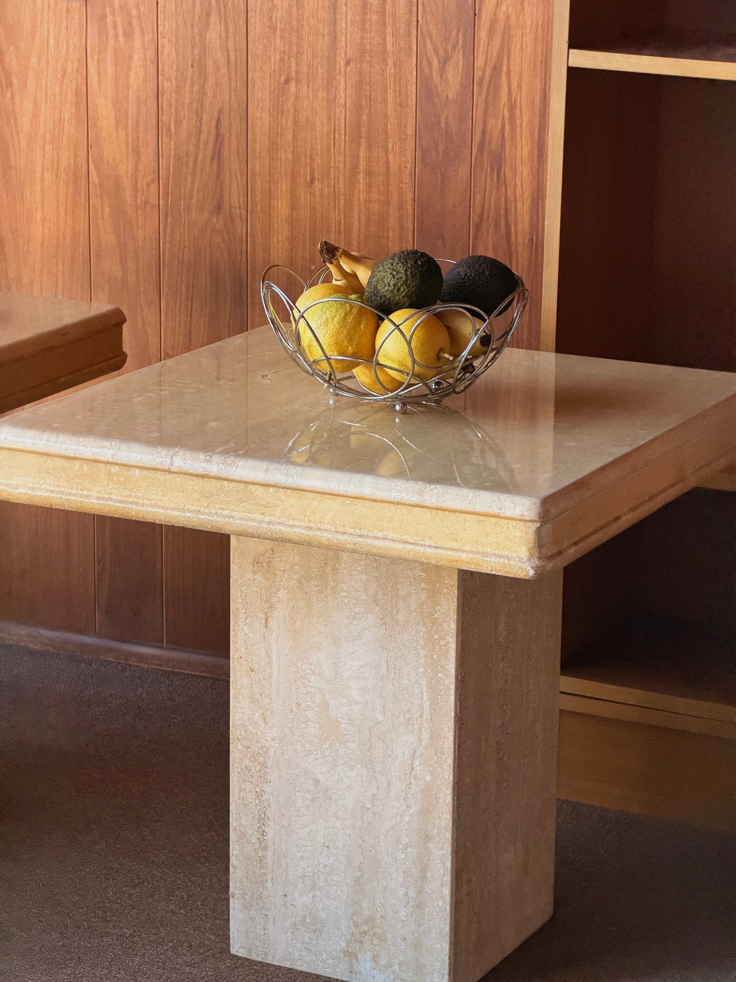 Pair of Vintage Italian Travertine Tables