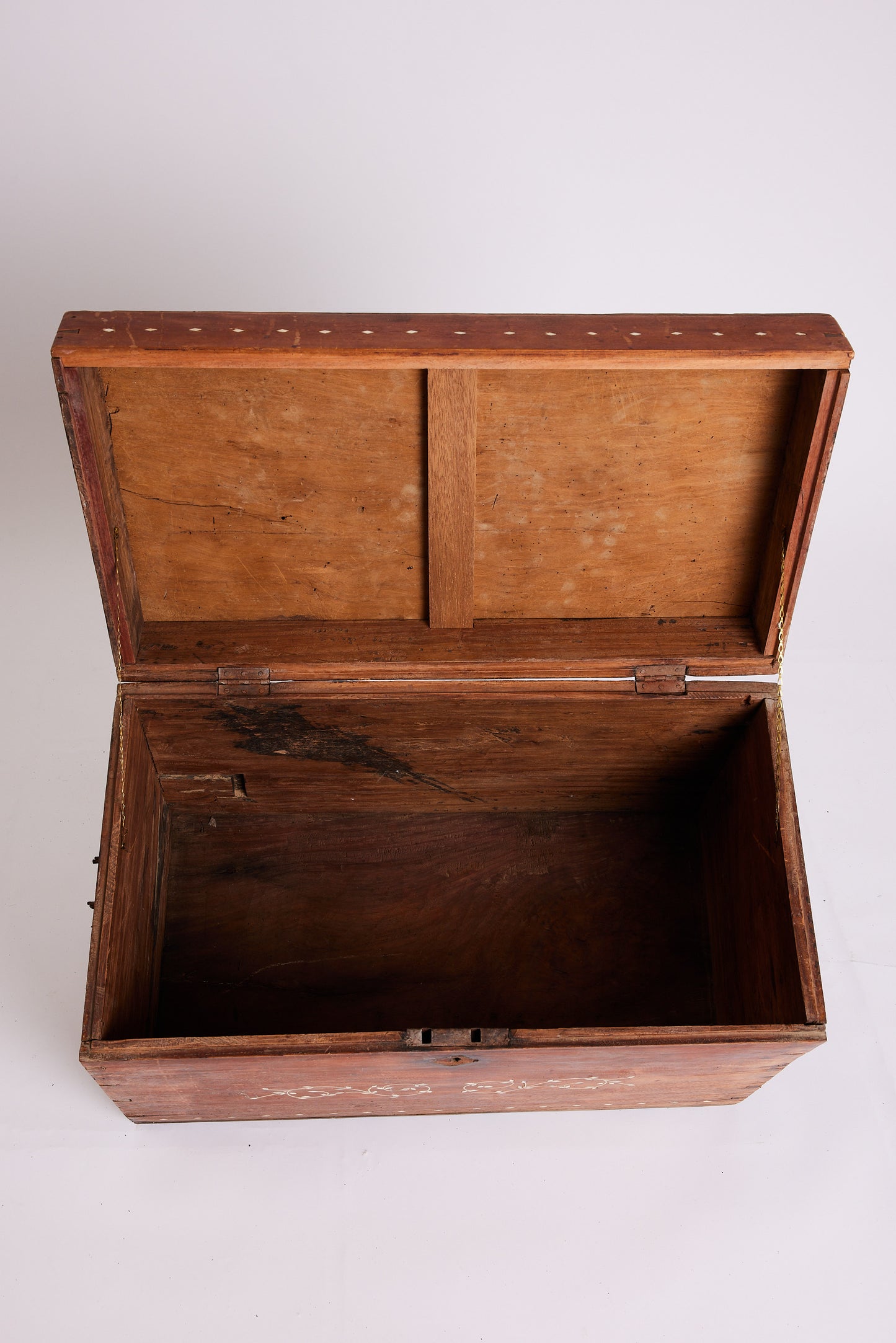 Antique Timber Chest with Marble Inlay