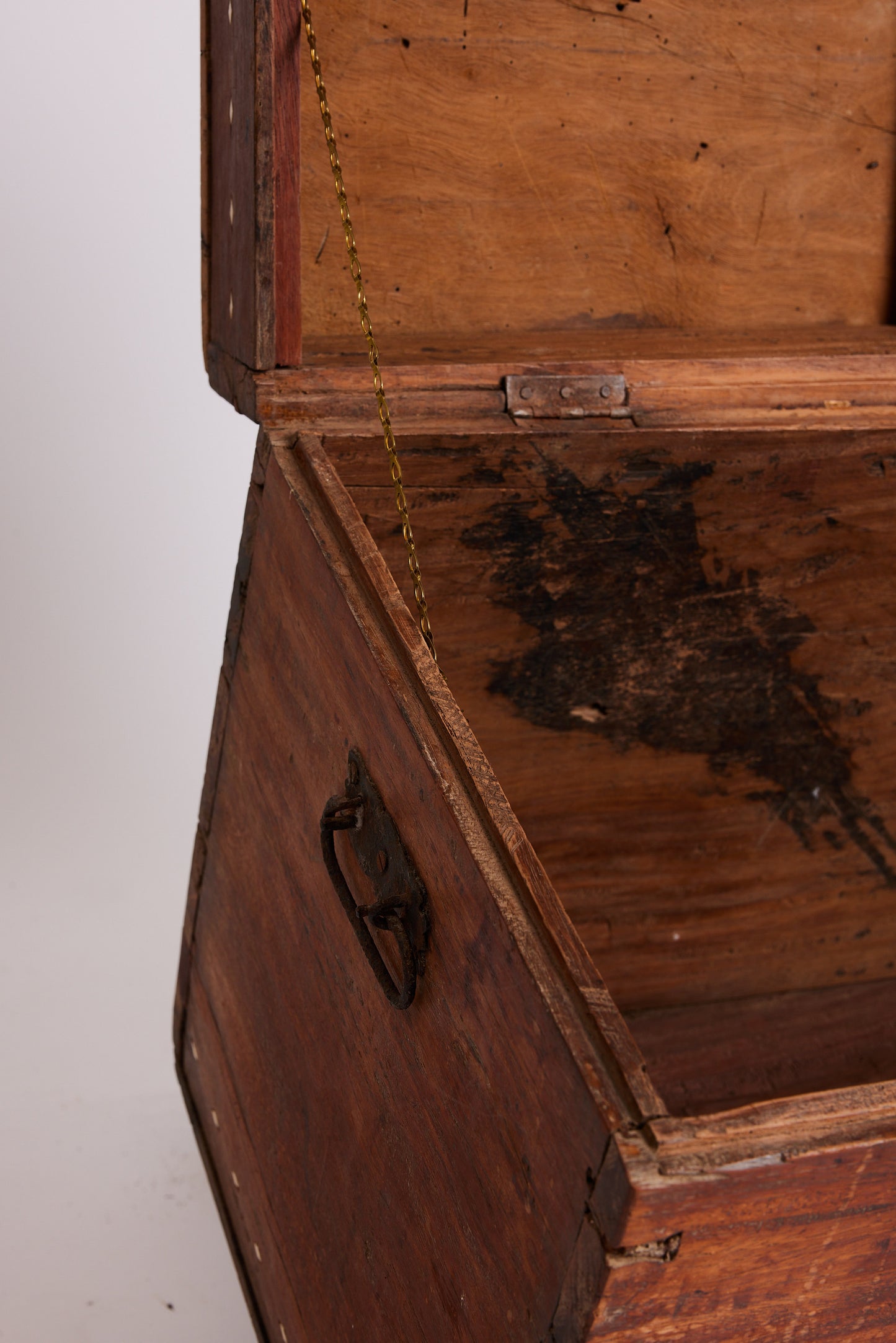 Antique Timber Chest with Marble Inlay