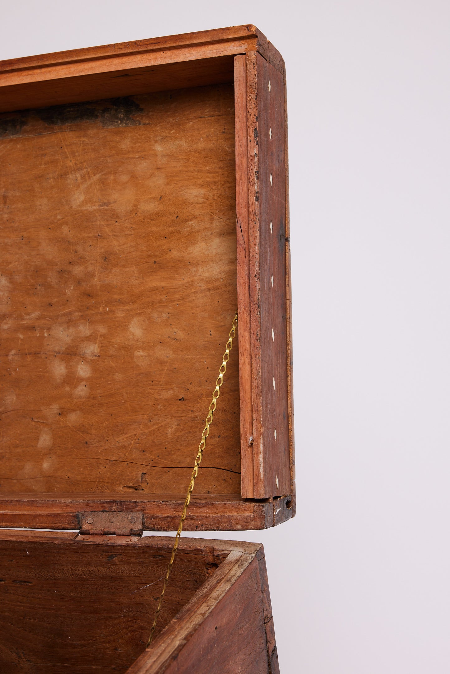 Antique Timber Chest with Marble Inlay