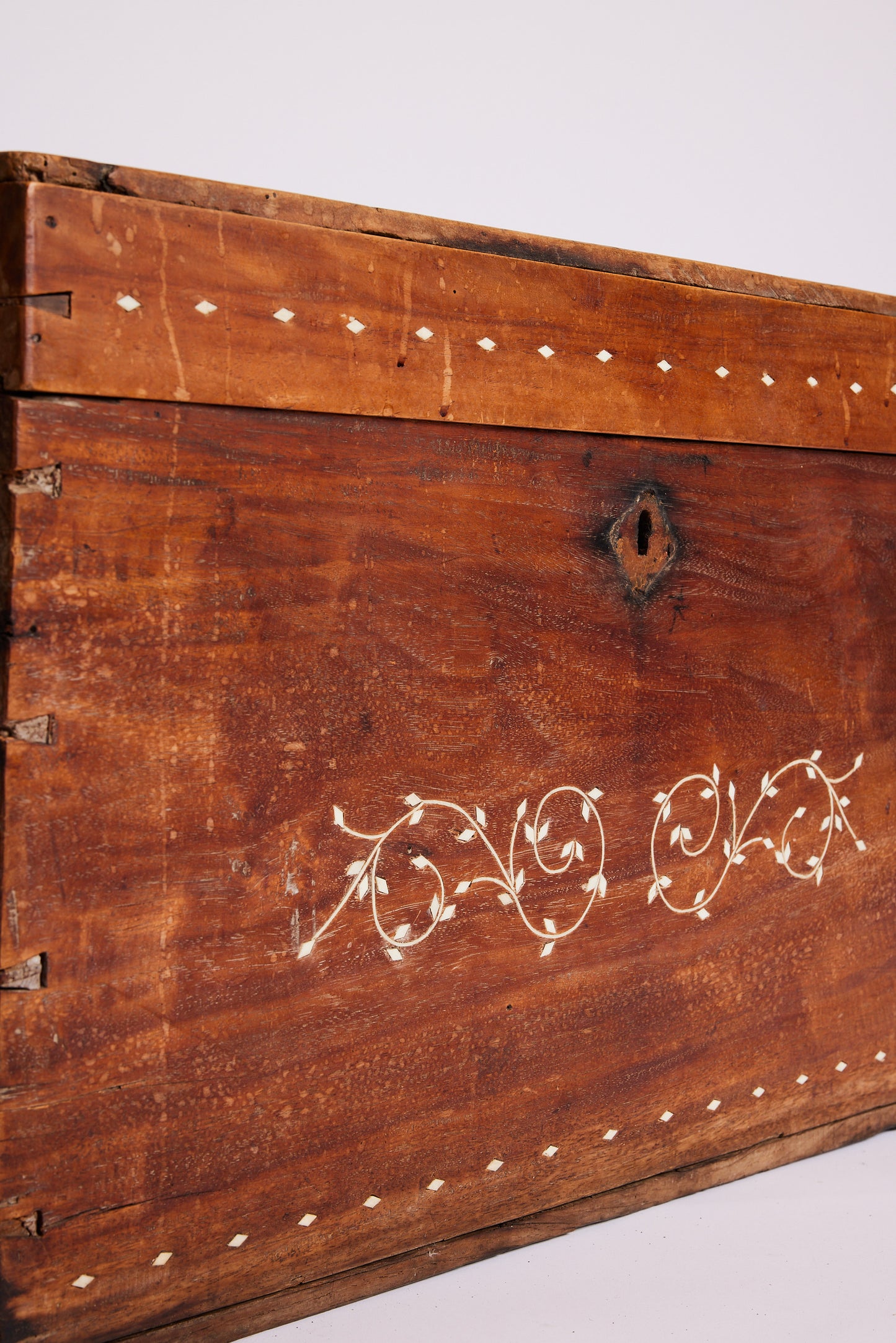 Antique Timber Chest with Marble Inlay