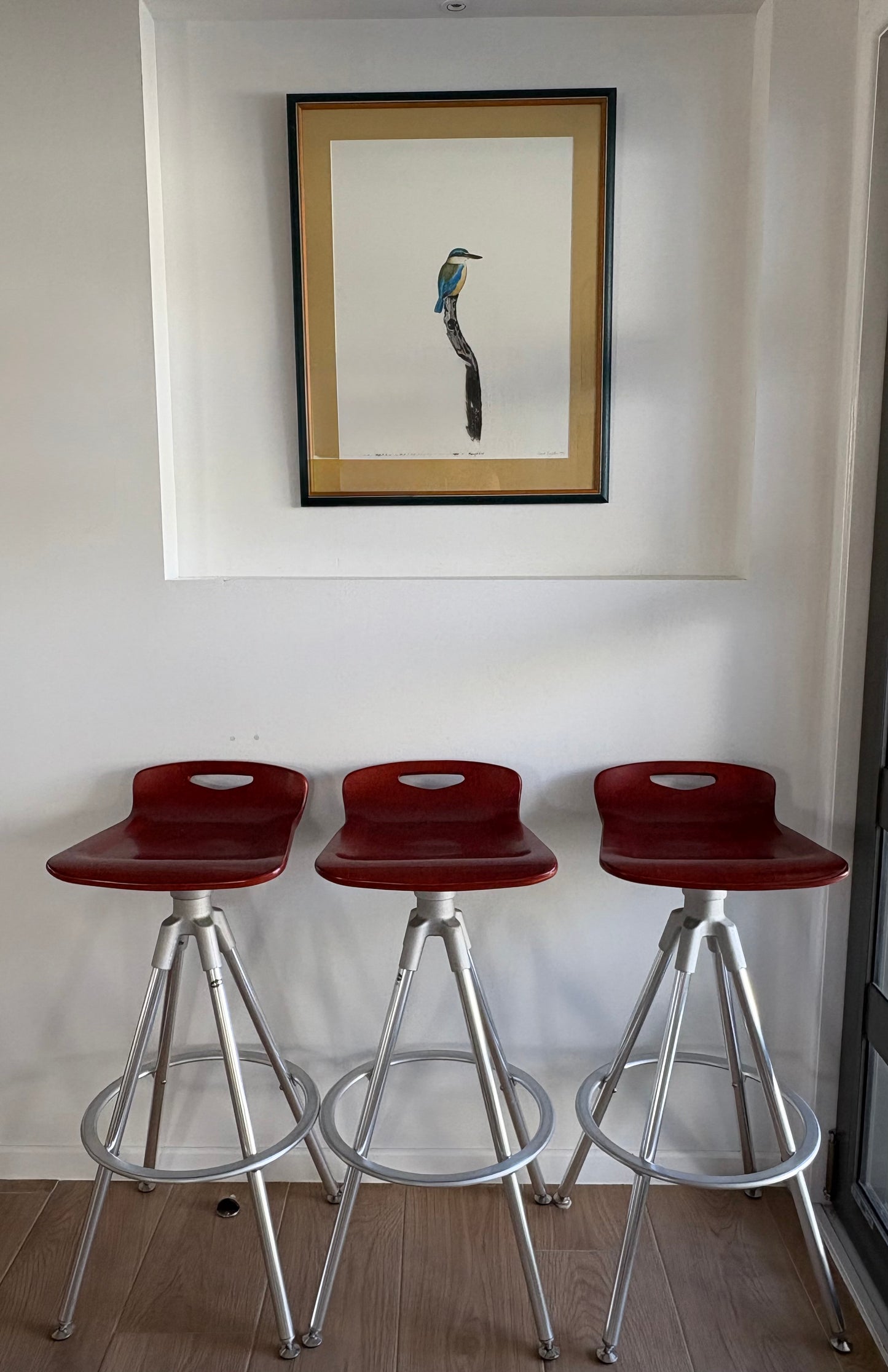 Set of Three Post Modern Bar Stools y Joan Casas for Indecasa