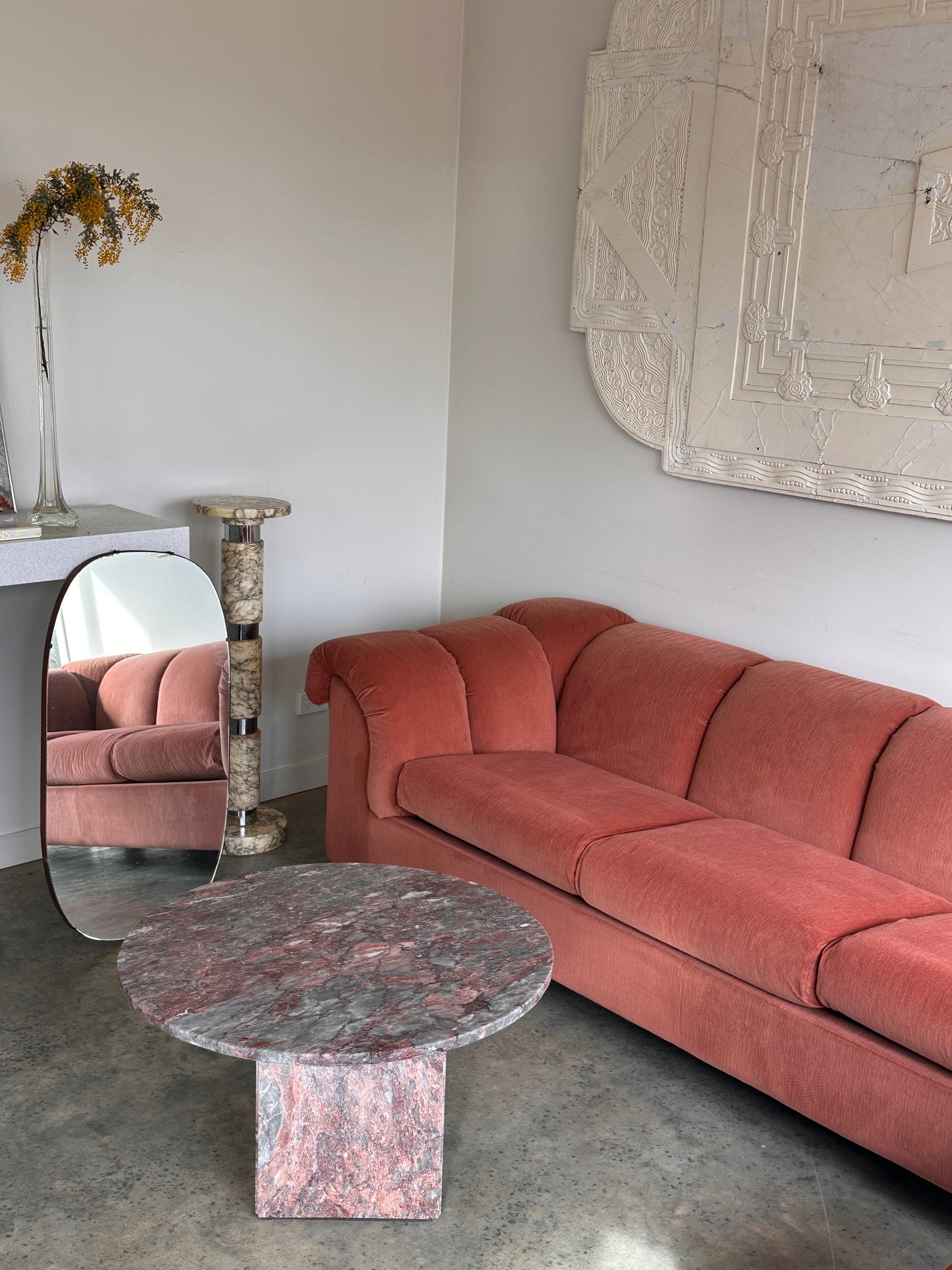 Vintage Dusty Pink Custom Made Sofas, 80's