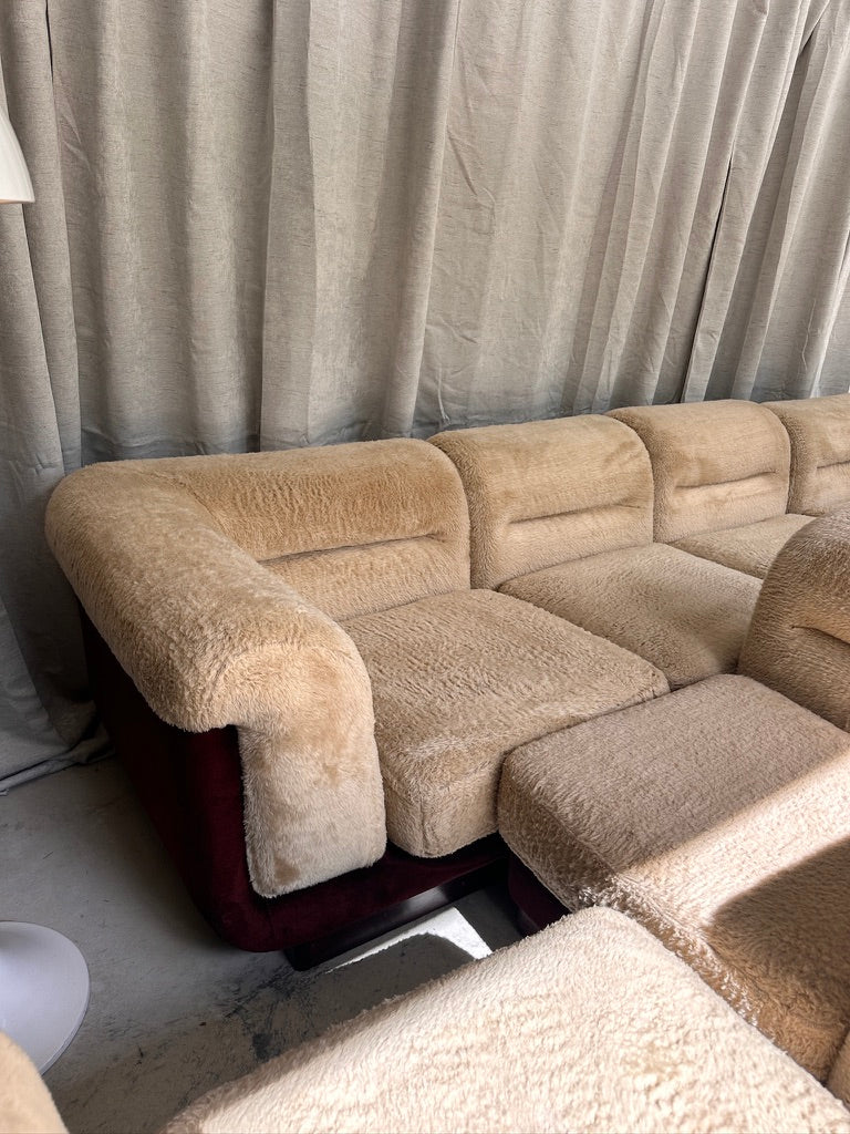 Vintage 8 Piece Fluffy Vanderoza Modular Sofa, 70’s