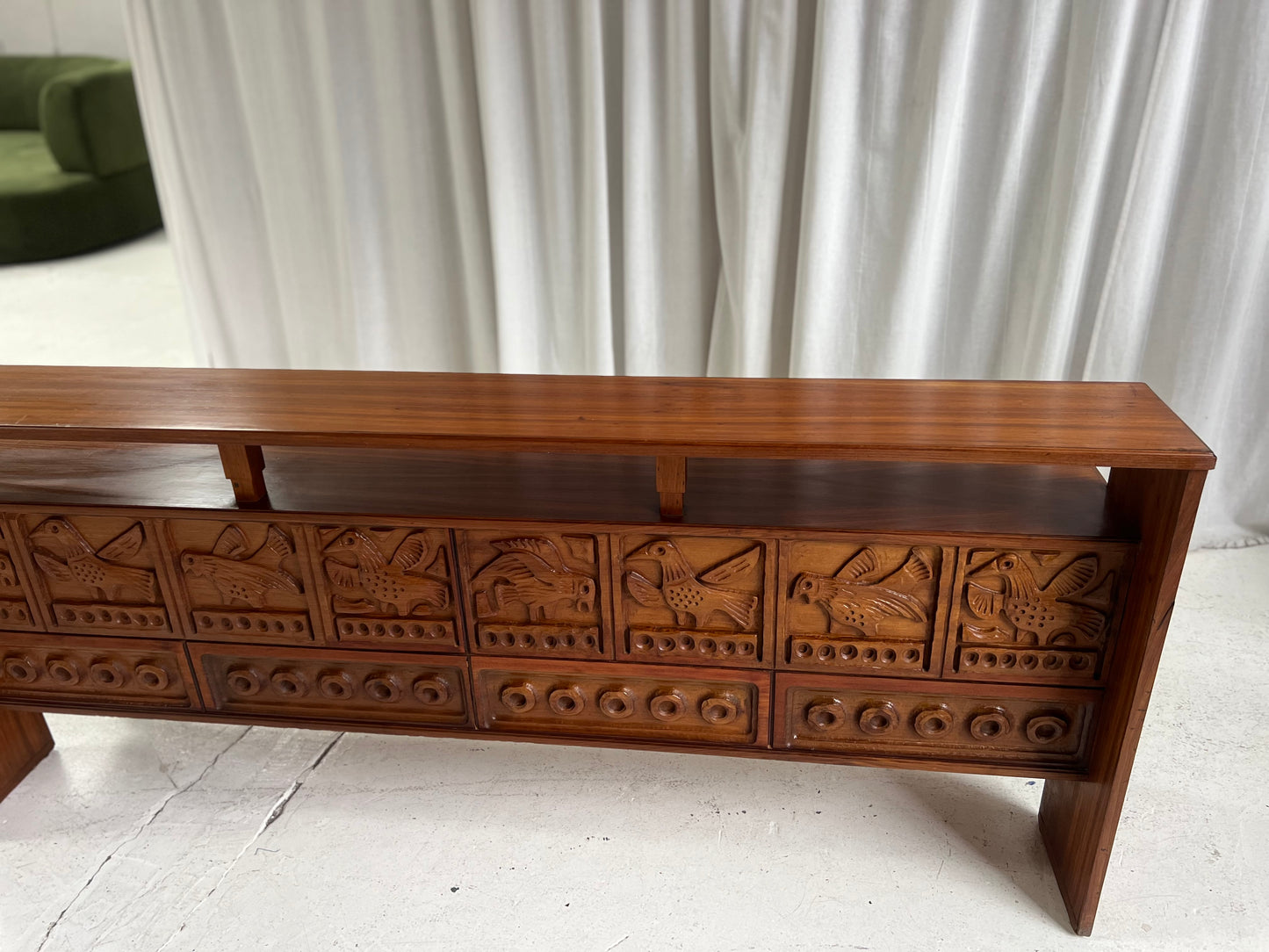 Vintage Carved Wooden Sideboard / Room Divider