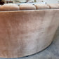 Vintage Tufted Caramel Velvet Curved Sofa