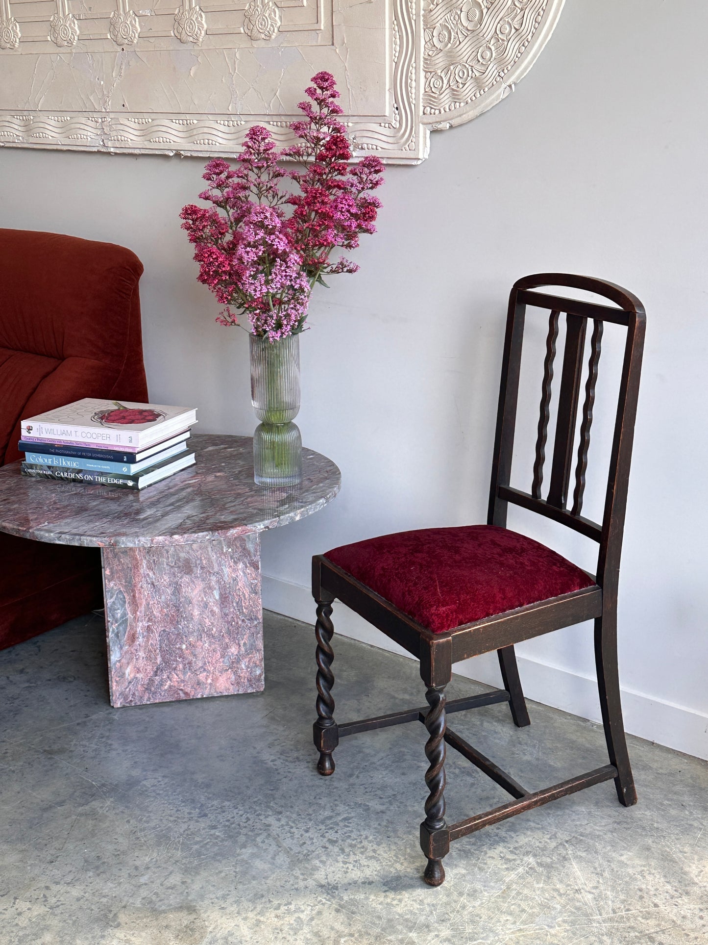 Victorian Blackened Barley-Twist Statement / Hall Chair