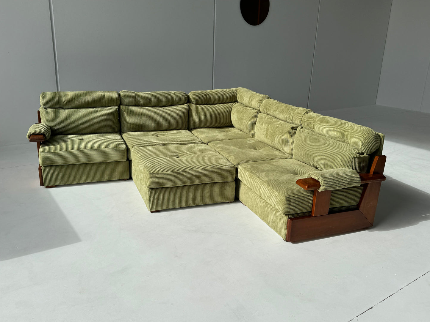 Green Corduroy Modular Sofa