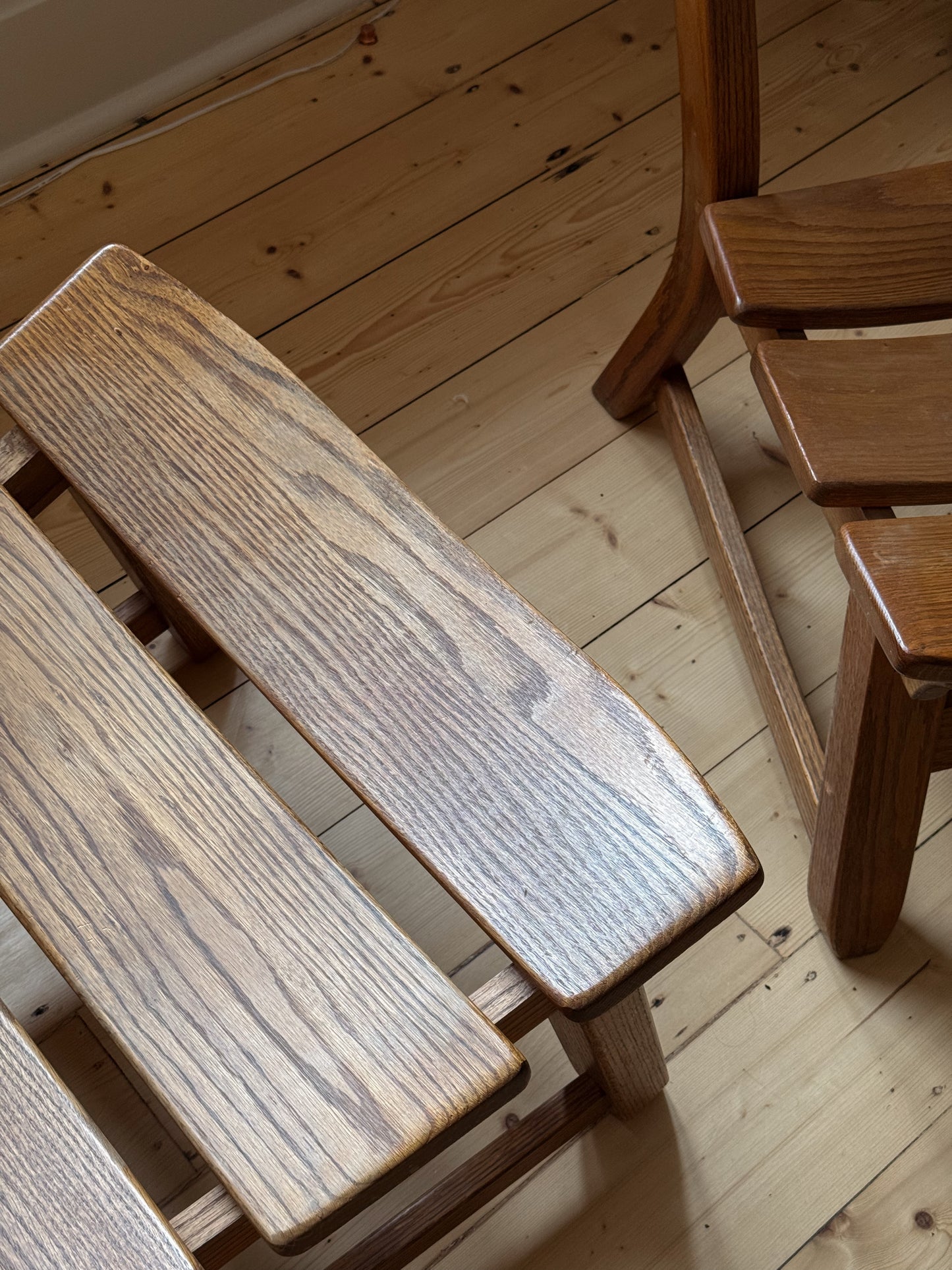 Pair of Brutalist Oak Chairs by Dittmann & Co, Netherlands, 1960's