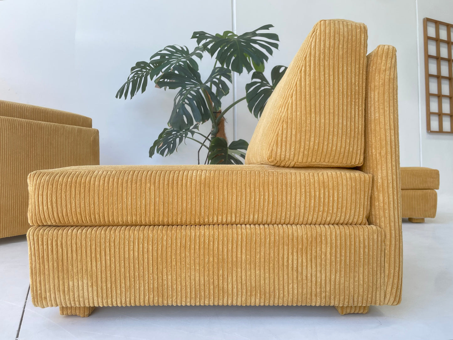 Yellow Corduroy Modular Sofa