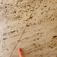 Vintage Triangle Split Level Unfilled Travertine Coffee Table
