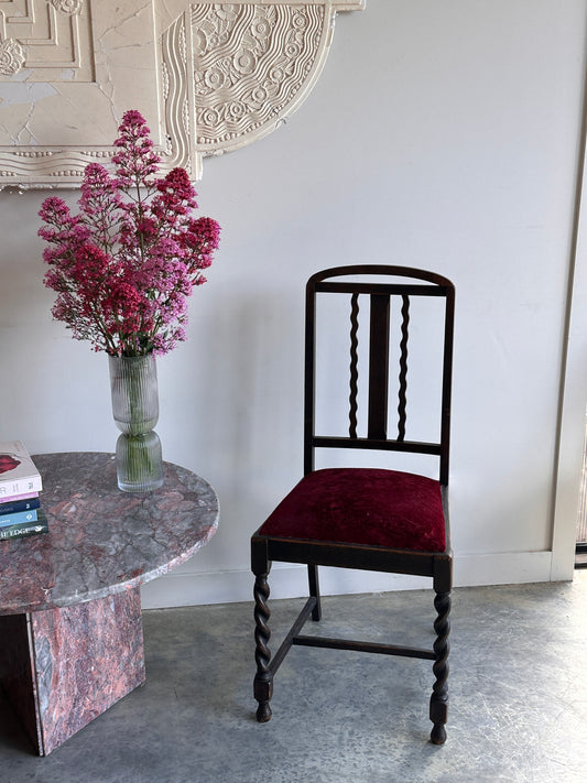 Victorian Blackened Barley-Twist Statement / Hall Chair