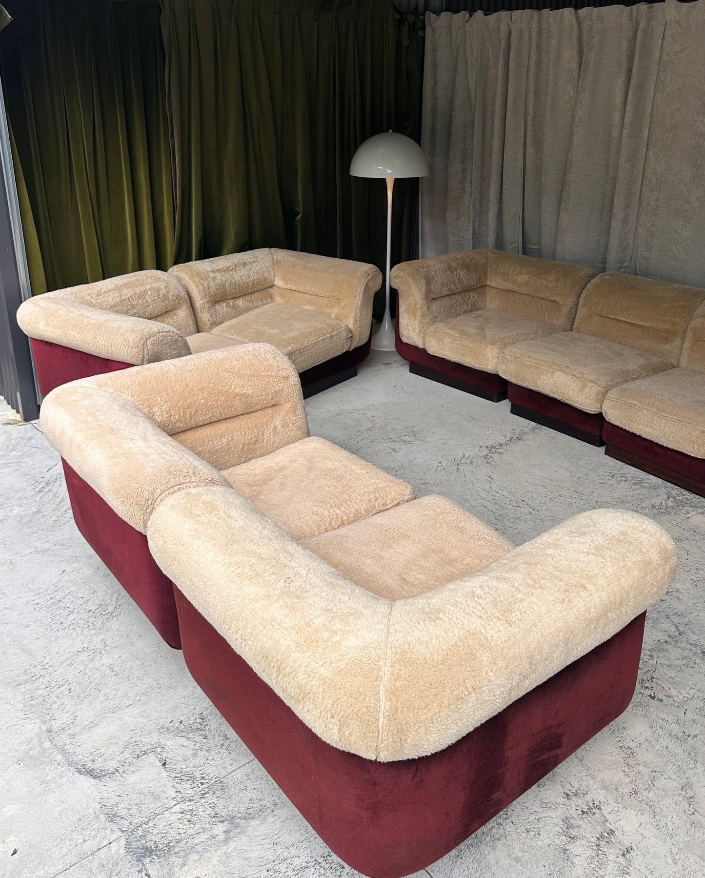 Vintage 8 Piece Fluffy Vanderoza Modular Sofa, 70’s