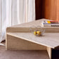 Vintage Triangle Split Level Unfilled Travertine Coffee Table