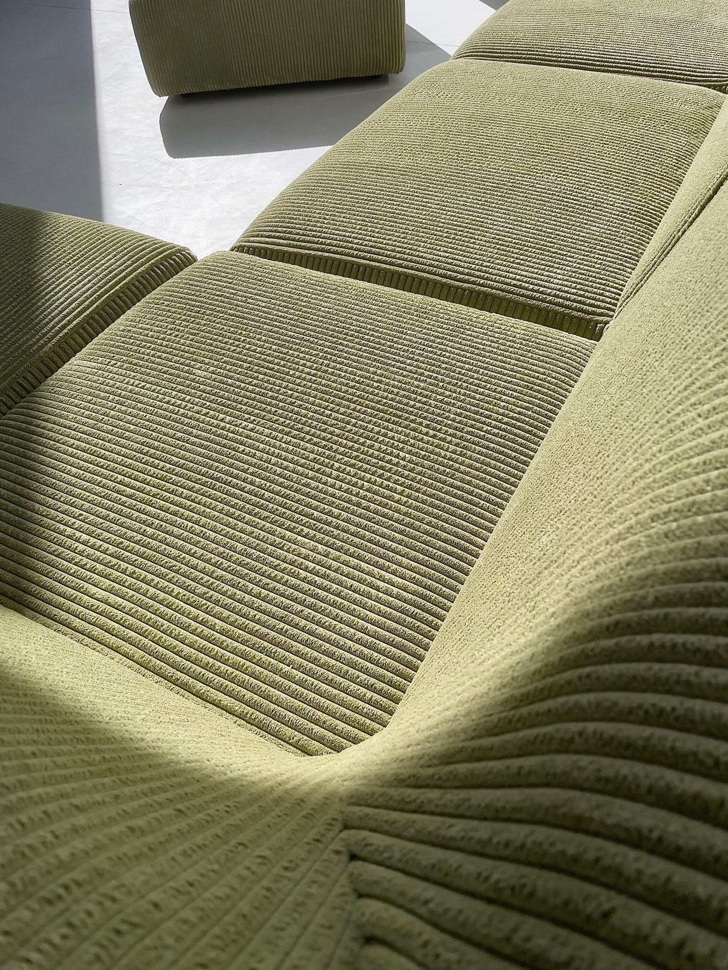 Green Corduroy Modular Sofa