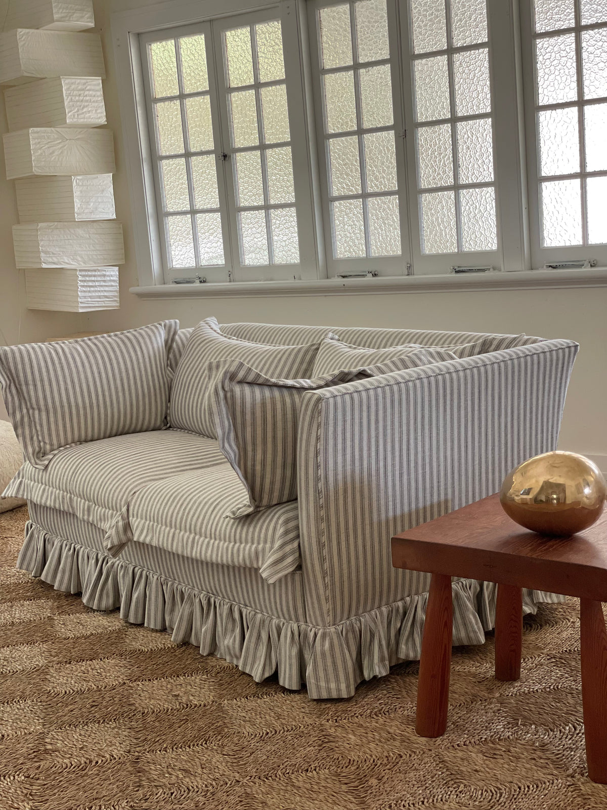 Striped Ruffle Sofa