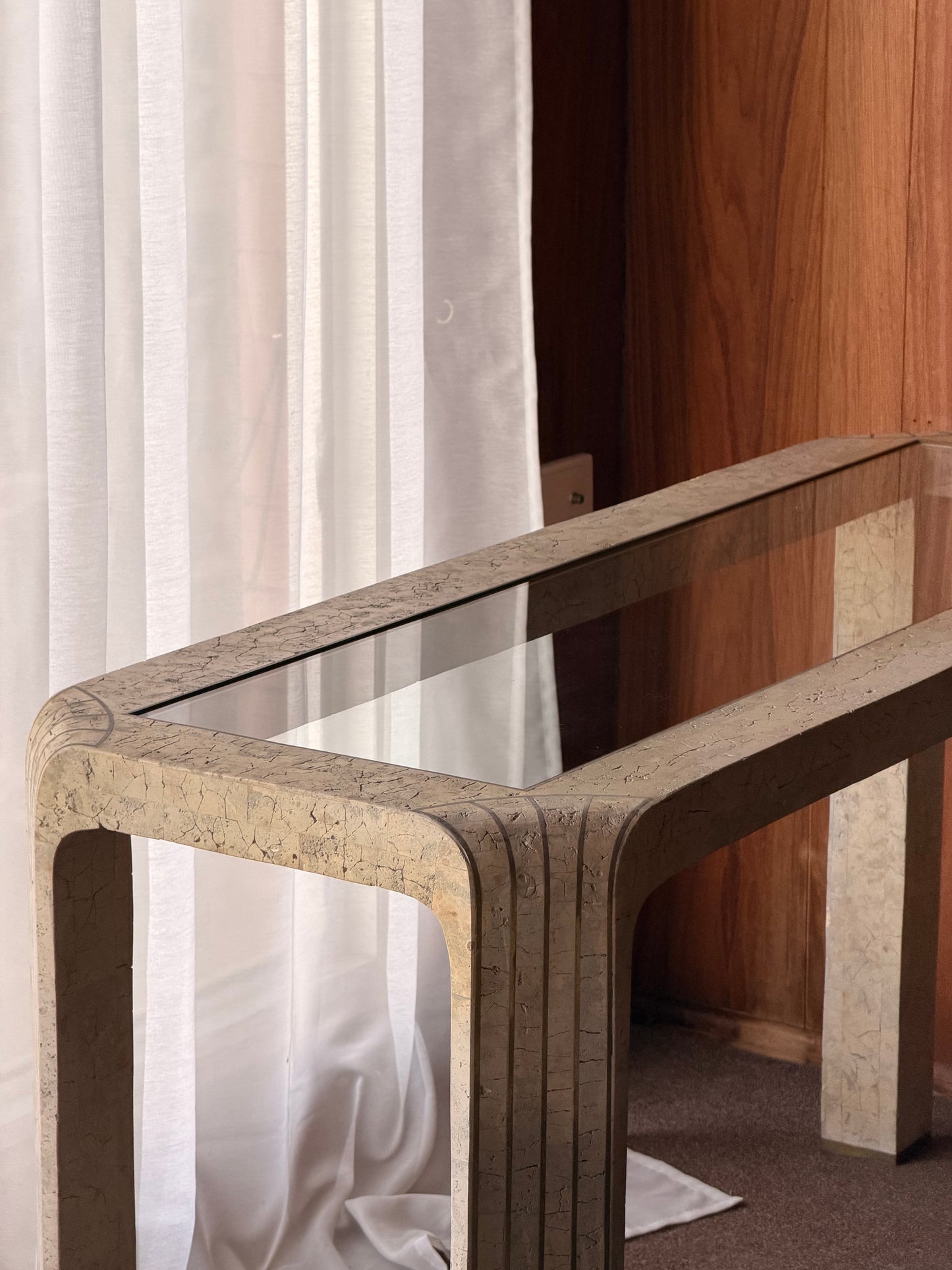 Rare Vintage Tessellated Stone Console Table