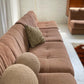 Vintage Dusty Pink Chenille Modular Sofa