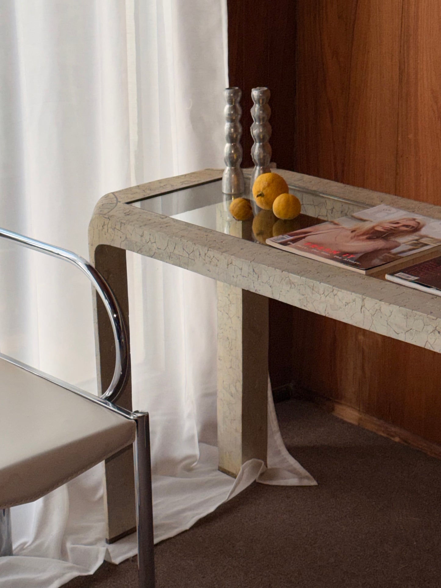 Rare Vintage Tessellated Stone Console Table