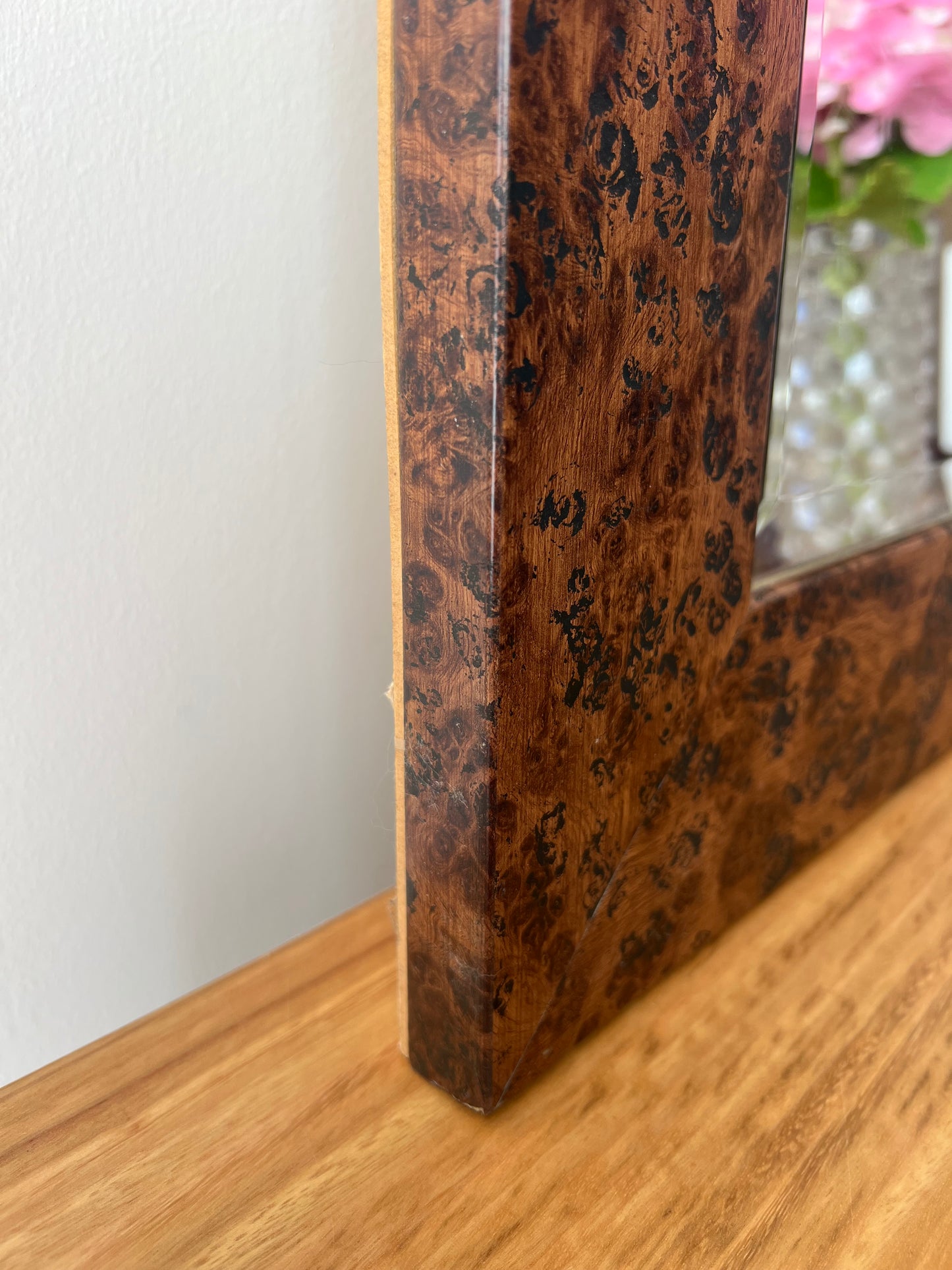 Vintage Walnut Burl Mirror (two available)