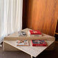Vintage Triangle Split Level Unfilled Travertine Coffee Table