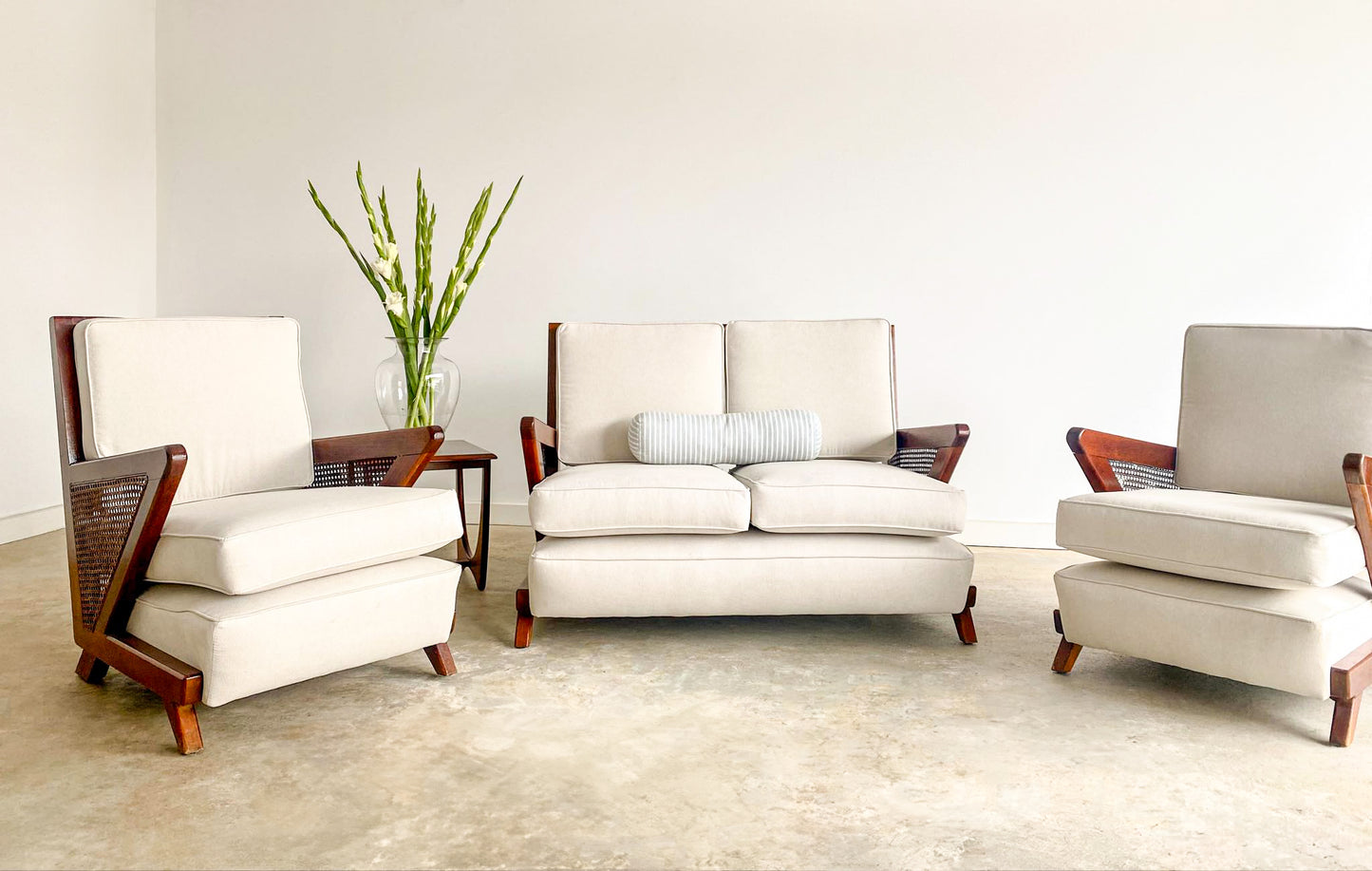 Rattan Sofa and Armchairs (sold separately)